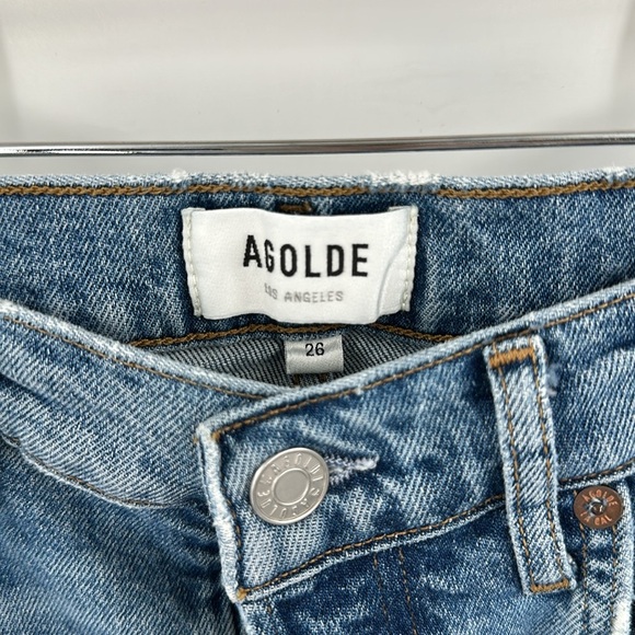 Agolde Riley High Rise Straight Crop in Cove 26 - Picture 7 of 9